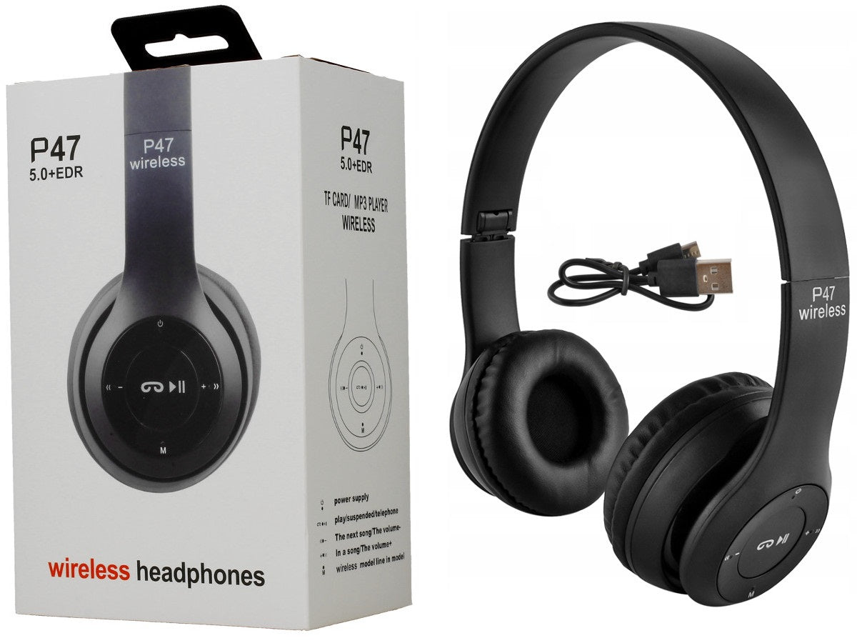 P47 Wireless Headphones | Microphone Support FM Radio