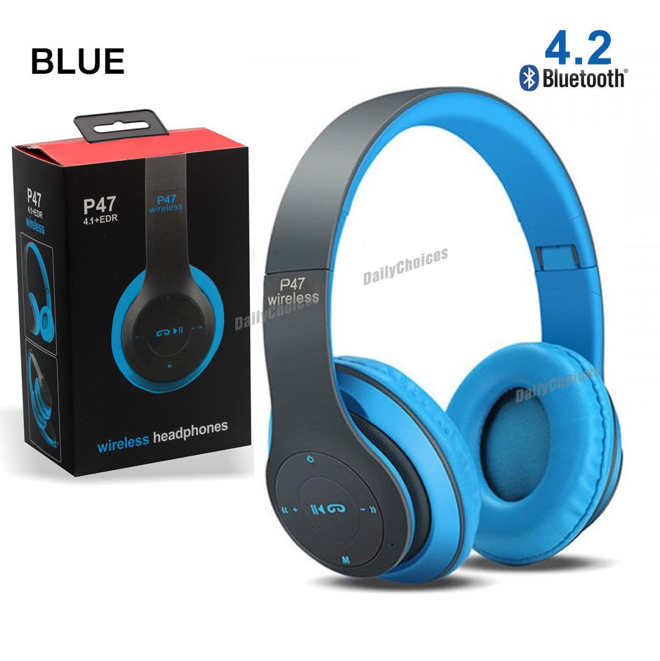 P47 Wireless Headphones | Microphone Support FM Radio