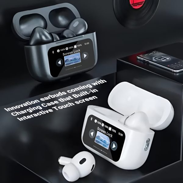 Black A9 Pro ANC AirPods with Screen