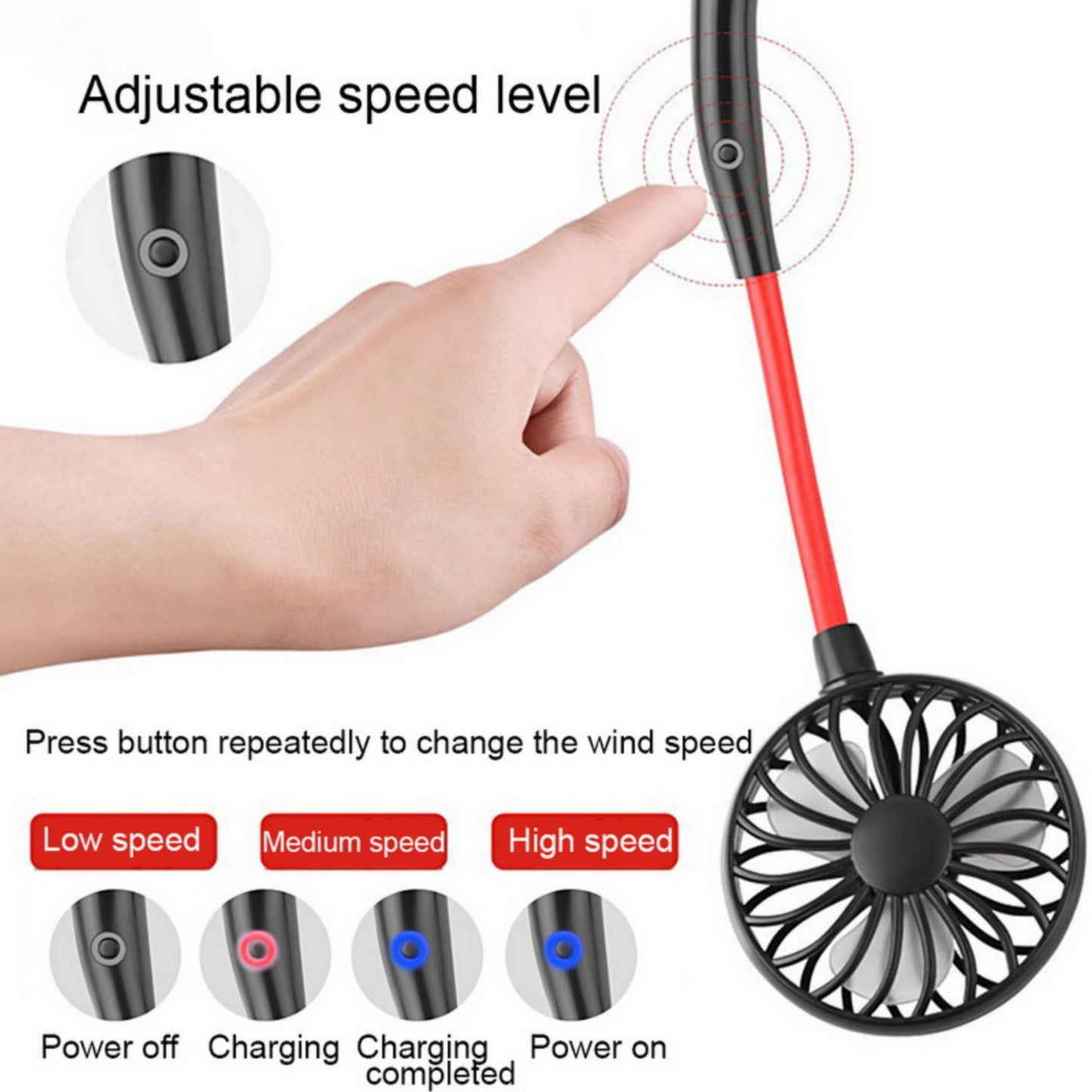 Hanging Neck Fan for Kitchen | Folding Handheld Fan Wearable Portable Neckband Mini Fan USB