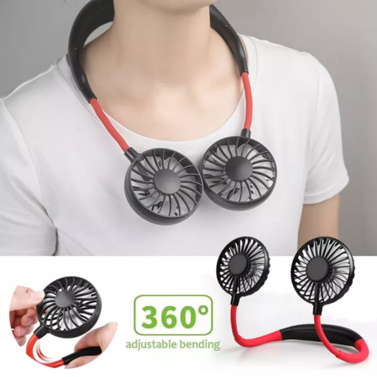 Hanging Neck Fan for Kitchen | Folding Handheld Fan Wearable Portable Neckband Mini Fan USB